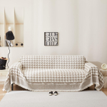 Houndstooth diivanir&auml;tik Four Seasons Universaalne elastne diivanikatte tekk k&otilde;ikeh&otilde;lmav universaalne &uuml;hes t&uuml;kis t&auml;iskattega kriimustusvastane kassi kate 180*130 khaki