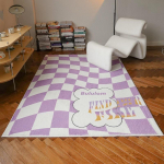 Uus mood Ameerika retroh&otilde;nguline elutuba Kunstiline naeratav vaip Magamistoa suur ala kaunistus Pehme trendikas armas ruuduline vaip 80x120cm