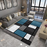 Kaasaegne geomeetriline libisemisvastane vaip siseruumides, tr&uuml;kitud kaunistused suure pindalaga vaibad Elutoa diivan P&otilde;randa sisekujundus Mat Tapis Salong 100x150cm gray