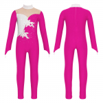 Lastele t&uuml;drukutele iluuisutamine Unitard l&auml;ikiv Rhinestone jumpsuit, pikkade varrukatega body, v&otilde;imlemis-tantsu kost&uuml;&uuml;m 9-10 Years