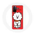 &Uuml;mbris Xiaomi Redmi Note 11s 5G BTS Bangtan Boys BT21 RJ Jin punase taustaga