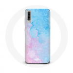 &Uuml;mbris Samsung Galaxy A50 sinise roosa taustaga