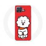Coque pour Oppo A93 BTS Bangtan Gar&ccedil;ons BT21 RJ de Jin Fond Rouge