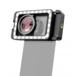 APEXEL FL23 universaalne telefoniklamber 17 mm + 37 mm keermega LED t&auml;itevalgustusega k&uuml;lmakinnitusega ja 1/4 tolli with M15 macro Lens must