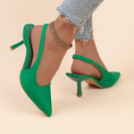 Naiste suvised Slingback Patent terava varbaga pahkluu rihm Tursked madala kontsaga jalatsid Mugavad kleidikingad Naistele m&otilde;eldud turske kontsaga sandaalid 39 roheline