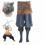 Anime Demon Slayer Kimetsu No Yaiba Hashibira Inosuke Cosplay Kost&uuml;&uuml;mid P&uuml;ksid Sigade Mask Halloweeni Peo Karnivali &Uuml;likond L