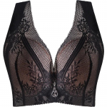 Suures suuruses aluspesu DE Push Up rinnahoidja naiste alustraat laiad rihmad &otilde;hukesed lillelised seksikas bralette pesu Suures suuruses Push Up rinnahoidjad daam 46/105C must