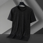 Meeste T-s&auml;rgid Suured Fahion Must Valge Pluss Suurus 3XL-11XL L&uuml;hikeste varrukatega T-s&auml;rk suvine 3XL must