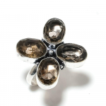 Natural Smoky Topaz Gemstone Handmade 925 Sterling Silver Ring Size 6.5 k0b54