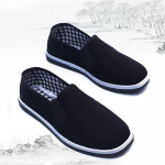 Meeste riidest jalatsid, libisemisvastased, kulumiskindlad mustad kingad, pehme tald, kerged vabaaja hingavad lamedad riidest kingad 44 must