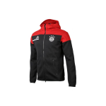 Adidas Fc Bayern Jalgpall Spordiga Kapuutsiga Jakk Meeste &Uuml;ler&otilde;ivad Must Punane GN5916 L