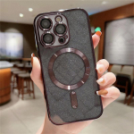 Objektiivikaitsega elektriplaadist telefoni&uuml;mbris iPhone 15 14 13 12 11 Pro Max Plus jaoks Magsafe'i juhtmevaba laadimise kaitseraua s&auml;delev kate iPhone 15 Pro Max must