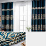 Pimendavad kardinad Jacquard Paksendatud T&auml;ispimendav Elutuba R&otilde;du Magamistuba Erk Aknad Kardinad Lihtsad Luksuskardinad Kardinad 150*270cm*2pcs sinine