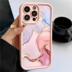 iPhone 16 15 14 Pro Max 13 Pro 12 Mini 11 XR XS jaoks p&otilde;rutuskindel marmormustriga matt TPU pehme kate iPhone 13 Pro Max roosa