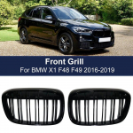 Auto esikaitseraua iluv&otilde;re jaoks BMW X1 F48 F49 2016- XDrive Double Line Slat Grills M style 51117383363 51117383364