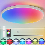 Nutikas LED-laelamp WIFI APP juhtlaevalgusti h&auml;mardav RGB paneelvalgusti 110-265V laelamp elutoa valgustusseade 24W valge