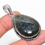 Natural Lodolite Quartz Gemstone Handmade 925 Sterling Silver Pendant 1.97 y3n16