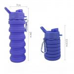 Silikoonist kokkupandav veetass &otilde;ues m&auml;gironimisreisimiseks kaasaskantav sportlik sisset&otilde;mmatav veekeetja &auml;rikingitus veepudel 500ml1PCS