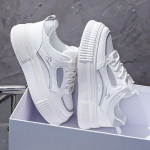 Kevadel uus platvorm, nahast platvorm, v&otilde;rk, hingav v&auml;rv, sobivad valged kingad Naiste vabaaja spordijalatsid &otilde;pilaste juhatuse jalatsid 35