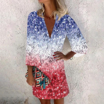 Naistele m&otilde;eldud kleidid vabaaja V-kaelusega vabaaja kolmeveerandvarrukatega kleit, n&ouml;&ouml;biga p&auml;ikesekleit L