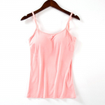 Rinnahoidja &uuml;laosa naiste toppidele Reguleeritav rihm Camisole koos sisseehitatud polsterdatud rinnahoidja vestiga Cami varrukateta Basic Solid Sexy V kaelus L roosa