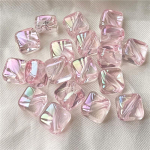 Loominguline kaelakee valmistamine akr&uuml;&uuml;list UV pimestav v&auml;rv l&auml;bipaistev diagonaal auk K&auml;sitsi valmistatud mood DIY k&auml;ev&otilde;ru lahtised helmed 10 tk ehted aksessuaarid ruut roosa