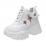 L&auml;ikivad litrid Tursked platvormtossud Naiste hingavad paelad K&otilde;rgust suurendavad kingad Naine Mood P&auml;rlvalged tossud 35 valge