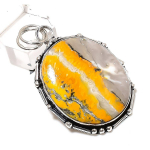 Bumblebee Jasper Gemstone Handmade 925 Sterling Silver Gift Pendant 2.17 w4d83