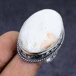 Scolecite Gemstone handmade 925 Sterling Silver gift Jewelry Ring Size 7.5 d9k00