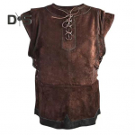 Meeste keskaegne punkvest Viikingid Cosplay Archer kost&uuml;&uuml;m T&auml;iskasvanute rinnasoomuste r&otilde;ivad Jerkin mantel Halloweeni meeste jahivest piraadi vest meeste jaoks 5XL