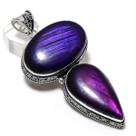 Natural Purple Labradorite 925 Sterling Silver Jewelry Pendant 3.43 m8k69
