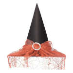 Halloweeni n&otilde;iam&uuml;ts pits &auml;mblikuv&otilde;rkkaunistused suure &auml;&auml;rega, terava otsaga v&otilde;lur, n&otilde;id Cosplay kummitusmaja karnevalipeo kost&uuml;&uuml;m, m&uuml;ts, peakatted punane