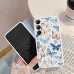 Liblikamustriga pehme silikoon&uuml;mbris Samsung A55 M35 S24 Xiaomi Redmi Note 13 Pro iPhone'ile Huawei Honor Realme kaamera kaitsev p&otilde;rutuskindel kate Samsung Galaxy S9 Plus