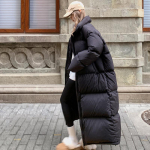 Naiste mood talvejope vabaaja paks puuvillane talvejope Tuulekindel soe tepitud v&auml;lir&otilde;ivad L must