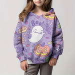 Kapuutsid Imeilus pealuu 3D Prindiga T&uuml;drukute Pullover Pusa Mugav Istuv Halloweeni Peo pikkade varrukatega Lasteriided T&uuml;drukute topid 100CM