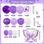 Lilla liblikateemaline &otilde;hupallikaar t&uuml;druku s&uuml;nnip&auml;evapeo pulmadekoratsioon foto litritega &otilde;hupallivanik suit