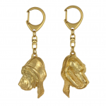 Bloodhound, St. Hubert Hound, Sleuth-hound - Gilded key ring with dog, handbag decoration, luxury accessory by Art-Dog brand