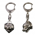 Staffordshire Bull Terrier, Staffy - Silver-plated key ring with a dog in a gift box, handbag decoration, backpack pendant by Art-Dog brand