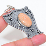 Natural Orange Aventurine 925 Sterling Silver Jewelry Pendant 2.52 y6d86