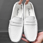 Meeste mokasiinid Valged Loafer Pruunid S&otilde;idujalatsid Mugavad Flats Laiad Kingad Slip-on Suures suuruses jalatsid suurematele meestele EU: 39 valge