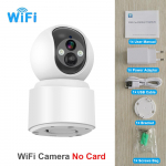 WiFi/4G IP-kaamera PTZ PIR Inimtuvastusega siseruumide nutikas turvamonitor v&auml;rviline &ouml;&ouml;n&auml;gemine juhtmevaba kaamera, sisseehitatud aku V380 WiFi Camera No Card valge