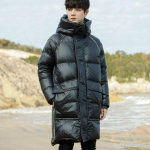 Meeste udunjope pikk talvine noorte parka paks mantel mood 95% valge udusulejope M must