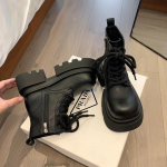 Vintage platvorm naiste mootorratta saapad Moodne n&ouml;&ouml;riga kingad s&uuml;gistalv Briti stiilis naiste l&uuml;hikesed papud 37