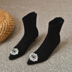 Terava ninaga naiste sokid poolsaapad Mood Elegantsed kivijalatsid S&uuml;gis Talv soe karusnahk Naiste l&uuml;hikesed papud 35