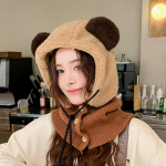 Naiste s&uuml;gistalvine soe paks k&otilde;rvakaitse m&uuml;ts K&uuml;lm &otilde;ues sametine kootud r&auml;tik Kapuutsiga armsad armsad v&auml;ikesed karu m&uuml;tsid One Size must