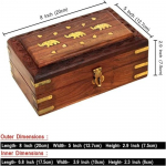 20,32 cm puidust ehtekarp k&auml;sitsi nikerdatud lillemustriga