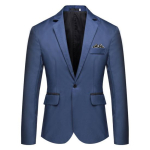 Meeste &uuml;likonnamantel Ametlik &auml;ristiilis &uuml;he n&ouml;&ouml;biga kardigan Slim Fit pikkade varrukatega lahtik&auml;iv krae &uuml;hev&auml;rviline peigmehe pulmakost&uuml;&uuml;m jakk 2XL blue