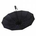 12 Rib Strong Automaatne Avatud Vihmavari Close Travel Tuulekindel Kompaktne Kokkupandav Uus must