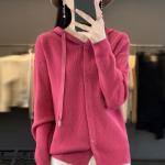 INDFS Naiste mood vabaaja s&uuml;gistalvised &uuml;hev&auml;rvilised pikkade varrukatega kapuutsiga kampsunid S beež