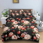 Lilled King Queen tekikott 3D v&auml;rviline lilledega tr&uuml;kitud pol&uuml;ester voodipesukomplekt teismelistele t&auml;iskasvanutele naistele lehed pehme tekikott 70x133cm 2pcs